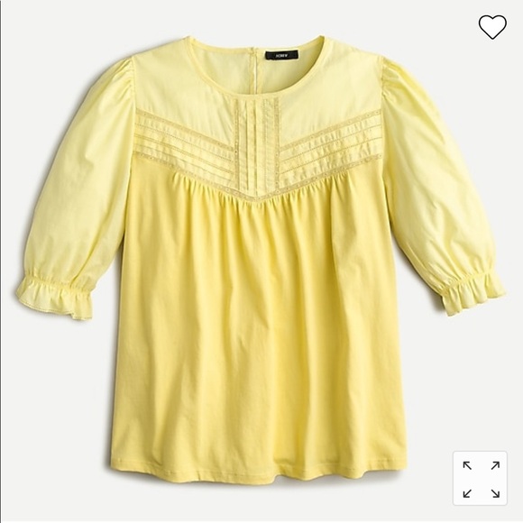 NWTs J Crew Puff Sleeve Woven Lace Top - Picture 1 of 10